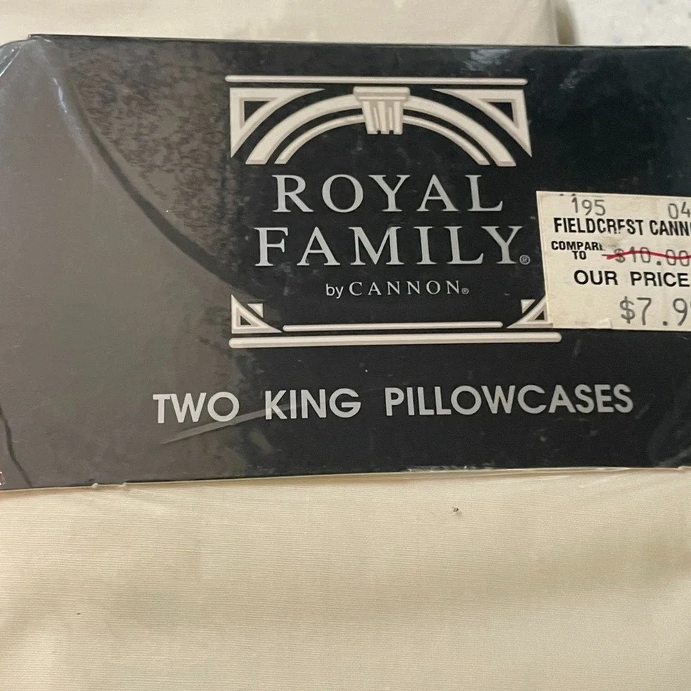 Cannon Royal Family King Flat Sheet & 2 Pillowcases Beige Off-White Luxury Perca